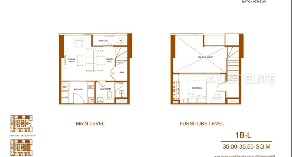 For sale 1 bed condo in Ratchathewi, Bangkok