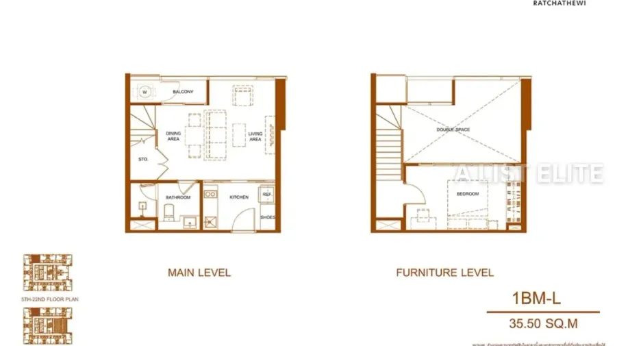 For sale 1 bed condo in Ratchathewi, Bangkok