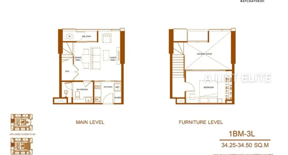 For sale 1 Beds condo in Ratchathewi, Bangkok