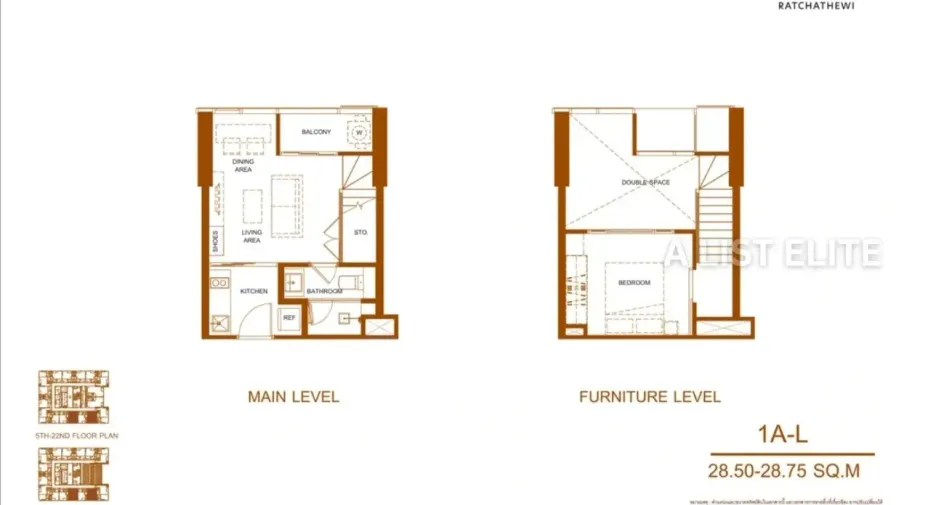 Wohnung zum Kauf mit 1 Zimmer in Ratchathewi, Bangkok