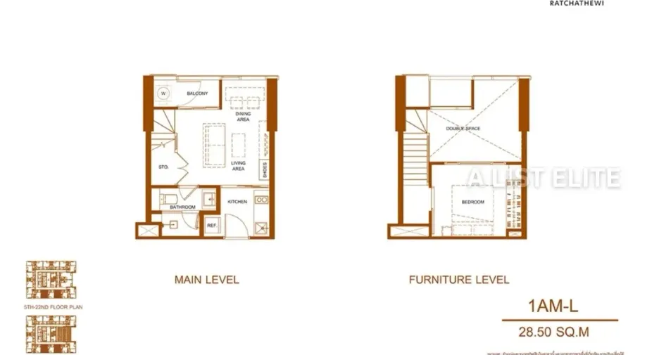 For sale 1 bed condo in Ratchathewi, Bangkok