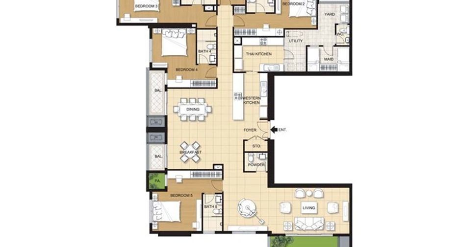 ให้เช่า 4 ห้องนอน คอนโด ใน วัฒนา, กรุงเทพฯ