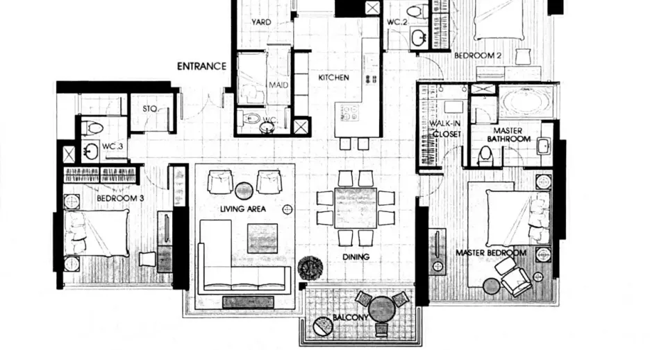 For sale 3 bedrooms condo in Khlong Toei, Bangkok