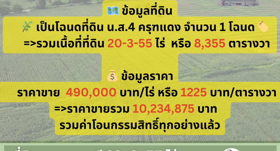For sale land in Chaloem Phra Kiat, Saraburi