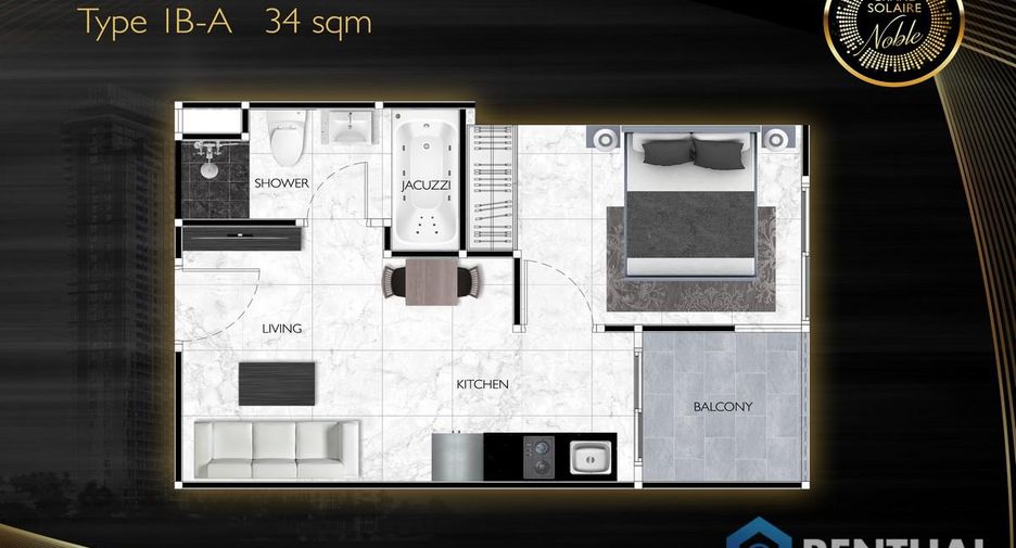 Wohnung zum Kauf mit 1 Zimmer in Bang Lamung, Chonburi