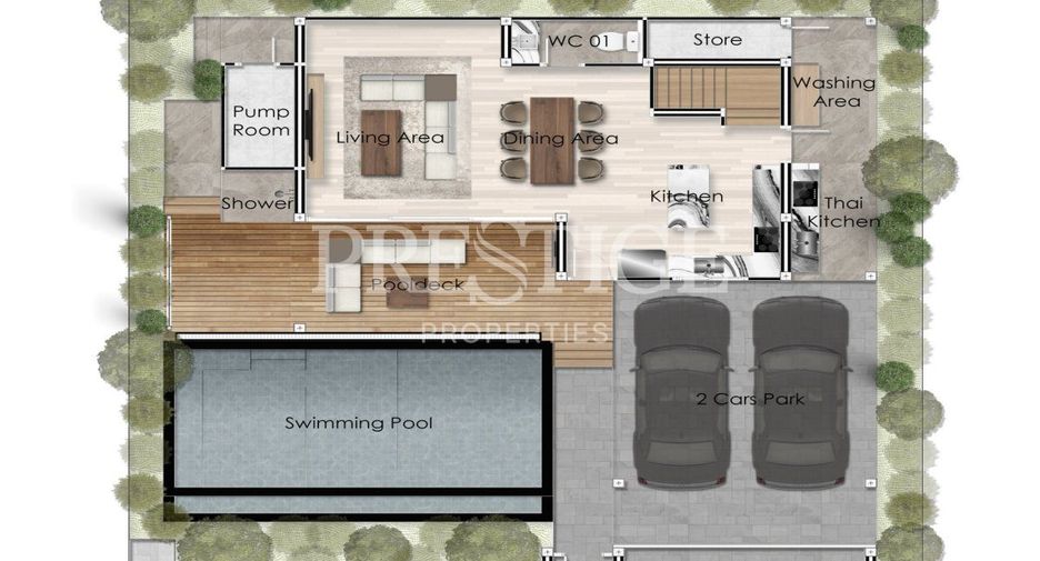 Haus zum Kauf mit 3 Zimmer in Bang Lamung, Chonburi
