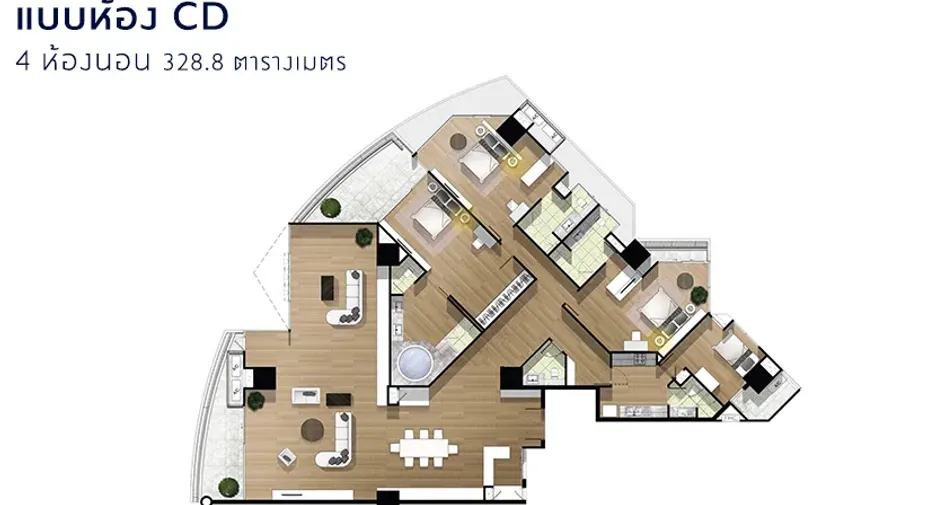 For sale 3 bed condo in Dusit, Bangkok