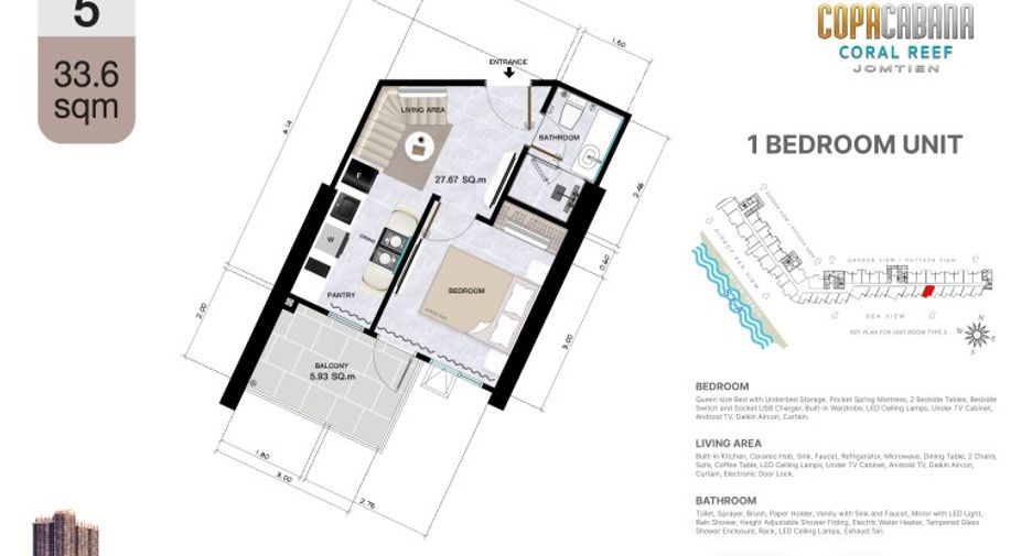 For sale 1 bed condo in Bang Lamung, Chonburi