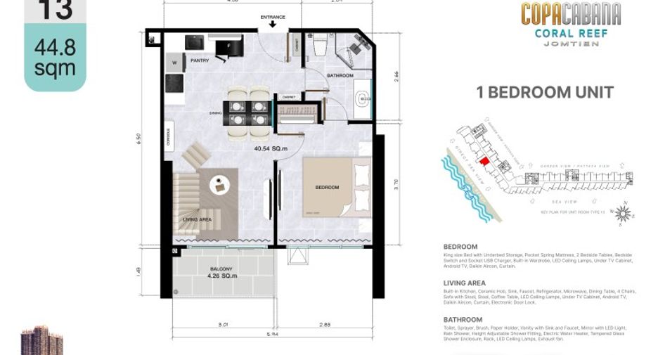 For sale 1 bed condo in Bang Lamung, Chonburi