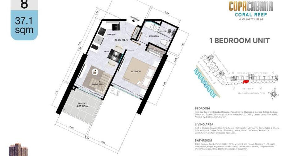 For sale 1 bed condo in Bang Lamung, Chonburi
