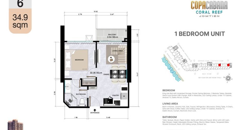 For sale 1 bed condo in Bang Lamung, Chonburi