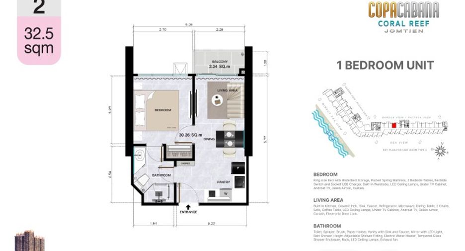 For sale 1 bed condo in Bang Lamung, Chonburi