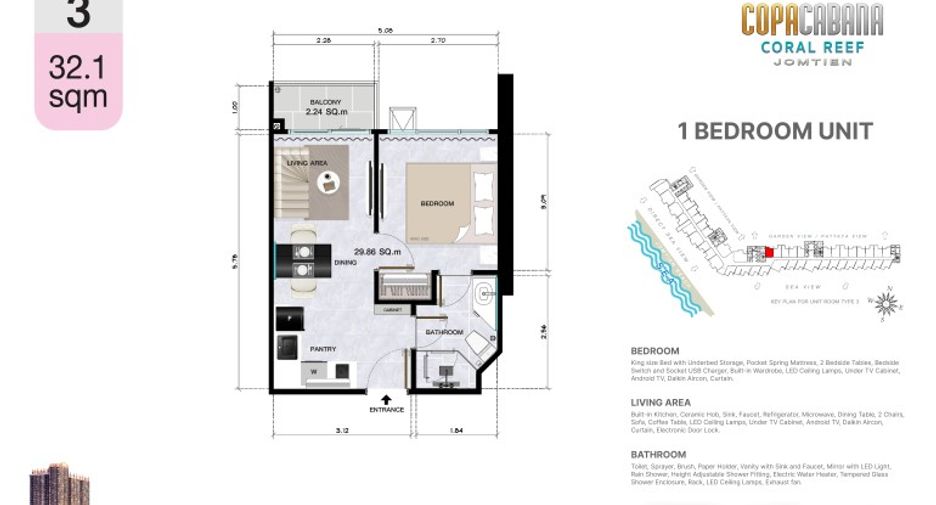 For sale 1 bed condo in Bang Lamung, Chonburi
