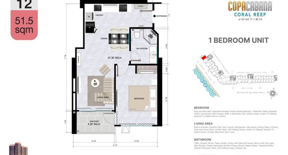 For sale 1 bed condo in Bang Lamung, Chonburi