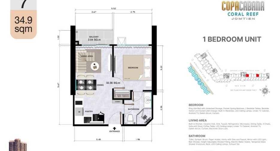 For sale 1 bed condo in Bang Lamung, Chonburi