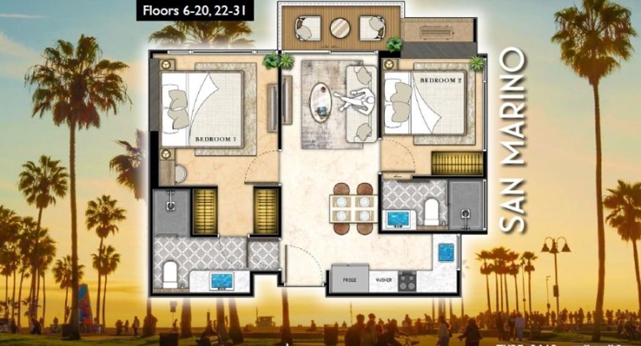 For sale 2 bedrooms condo in Jomtien, Pattaya