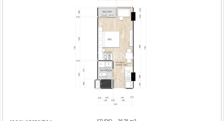 Wohnung zum Kauf mit 1 Zimmer in Bang Lamung, Chonburi