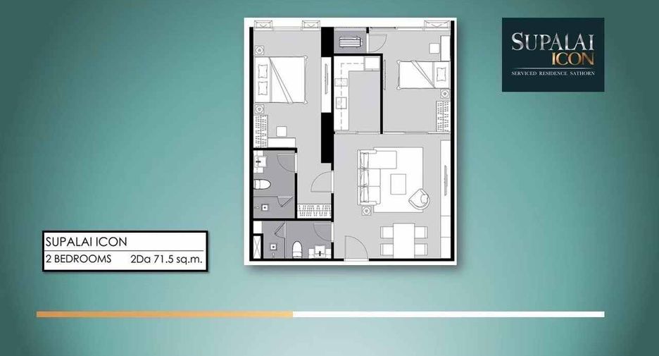 Condo en alquiler de 2 habitaciones en Sathon, Bangkok