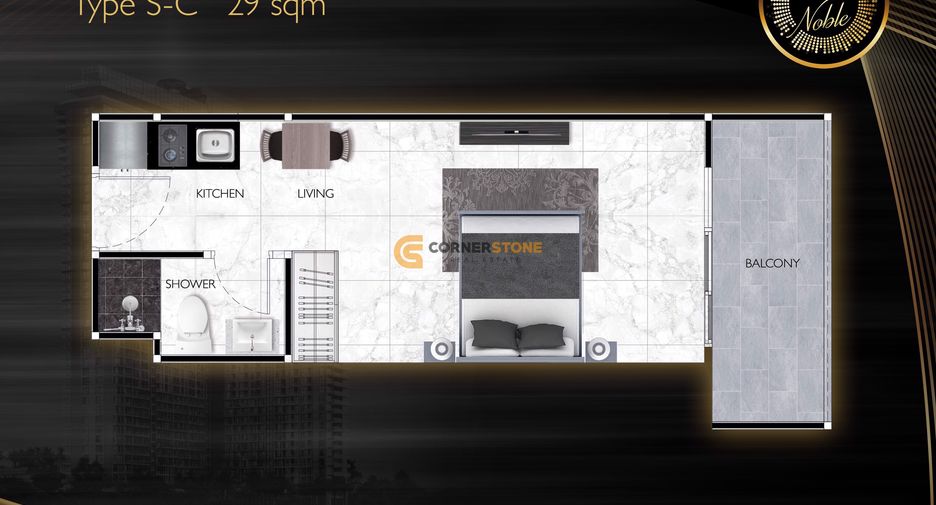 For sale 1 bed condo in Bang Lamung, Chonburi