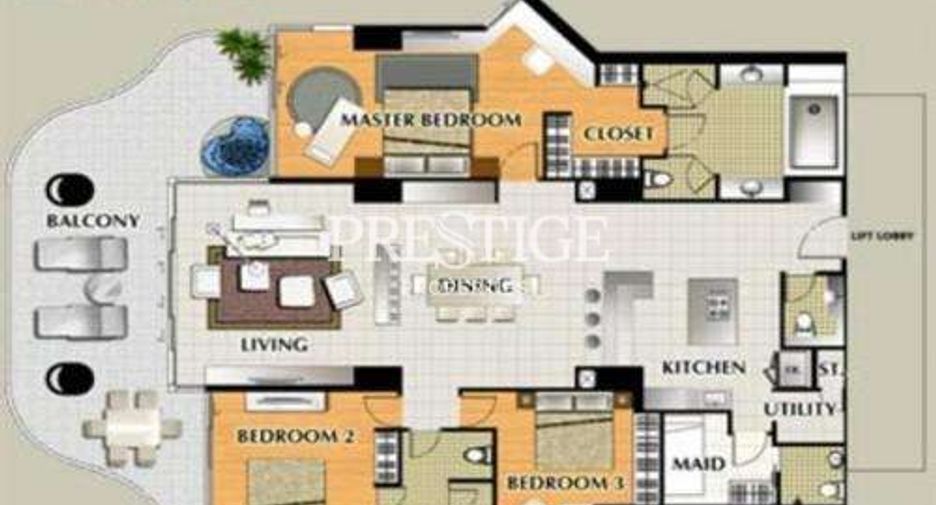 For sale and for rent 3 bedrooms condo in Bang Lamung, Chonburi