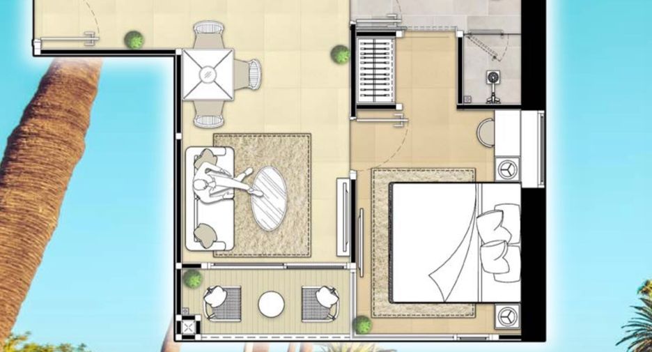 Wohnung zum Kauf mit 1 Zimmer in Bang Lamung, Chonburi