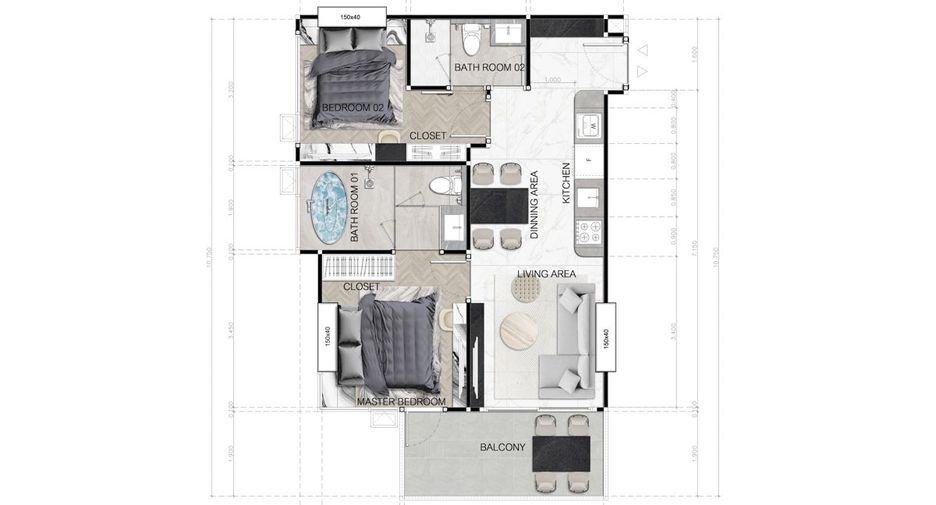 For sale 2 bedrooms condo in Jomtien, Pattaya