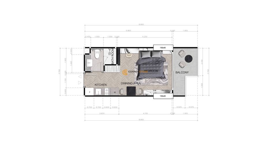 Wohnung zum Kauf mit 1 Zimmer in Jomtien, Pattaya