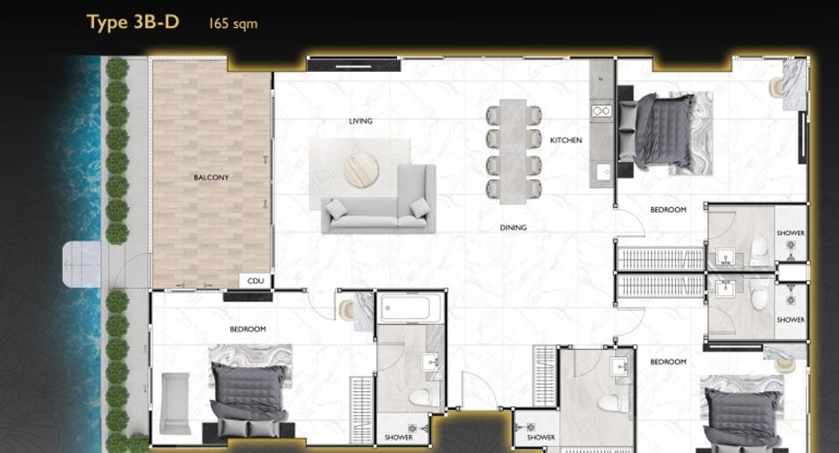 Wohnung zum Kauf mit 3 Zimmer in South Pattaya, Pattaya