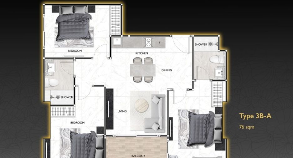 Wohnung zum Kauf mit 3 Zimmer in South Pattaya, Pattaya