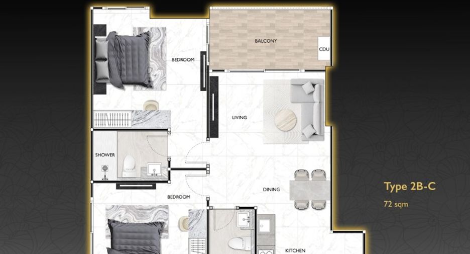 Wohnung zum Kauf mit 2 Zimmer in South Pattaya, Pattaya