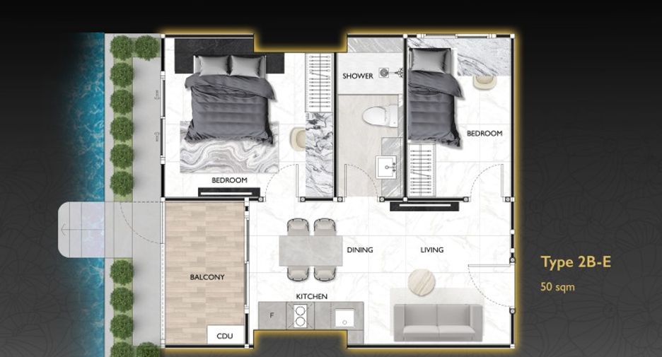 Wohnung zum Kauf mit 2 Zimmer in South Pattaya, Pattaya