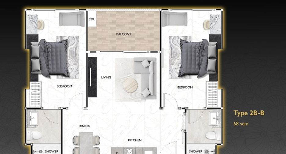 Wohnung zum Kauf mit 2 Zimmer in South Pattaya, Pattaya