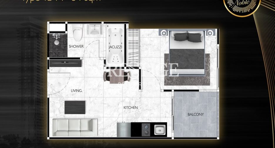 For sale 1 bed condo in Bang Lamung, Chonburi