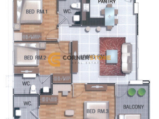 For sale 3 ベッドルーム condo in Bang Lamung, Chonburi
