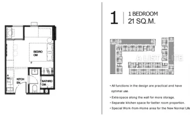 For sale 1 bed condo in Huai Khwang, Bangkok