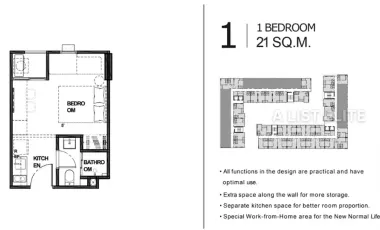 For sale 1 bed condo in Huai Khwang, Bangkok