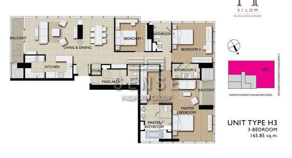 For sale 3 bedrooms condo in Bang Rak, Bangkok