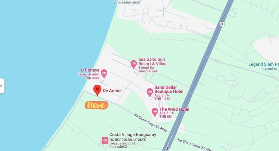 À vendre 1 chambre condo à Na Jomtien, Pattaya