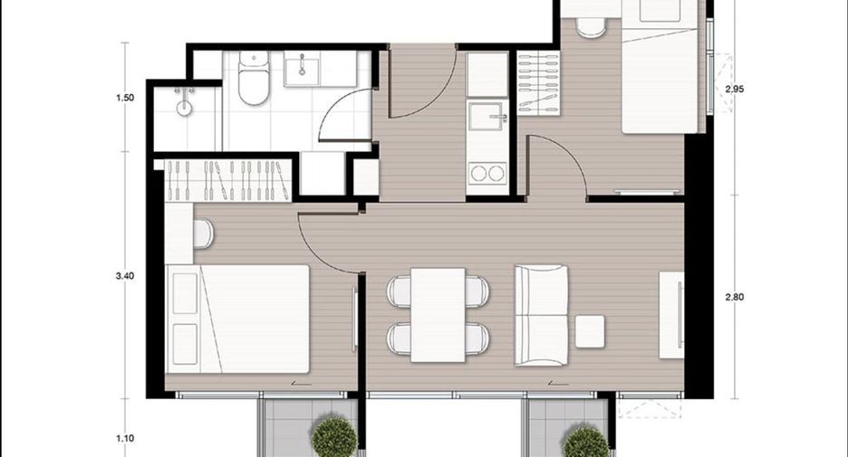 For sale 2 bedrooms condo in Bang Kapi, Bangkok