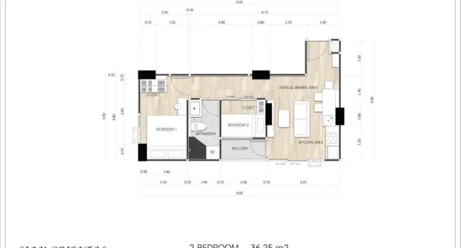 Condo en venta de 2 habitaciones en Bang Lamung, Chonburi