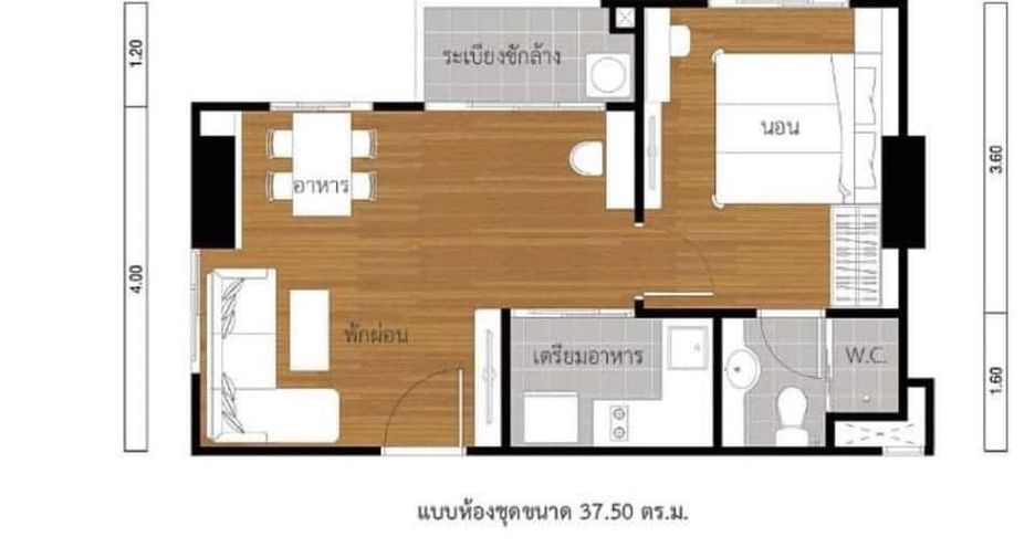 For sale and for rent 1 bed condo in Huai Khwang, Bangkok