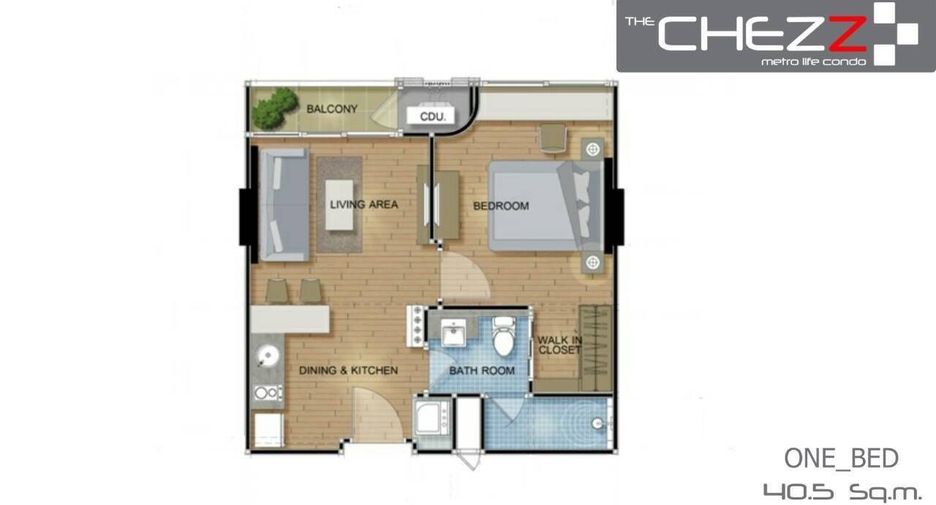 For rent 1 bed condo in Bang Lamung, Chonburi