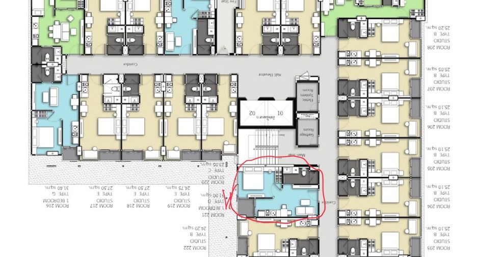 À vendre 1 chambre appartement à Bang Lamung, Chonburi
