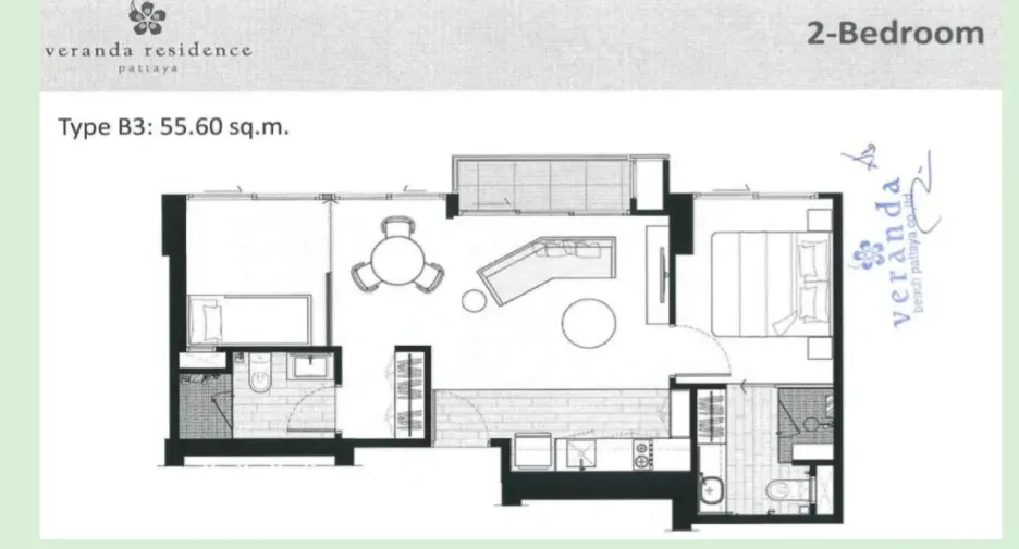 For sale 2 bedrooms condo in Bang Lamung, Chonburi