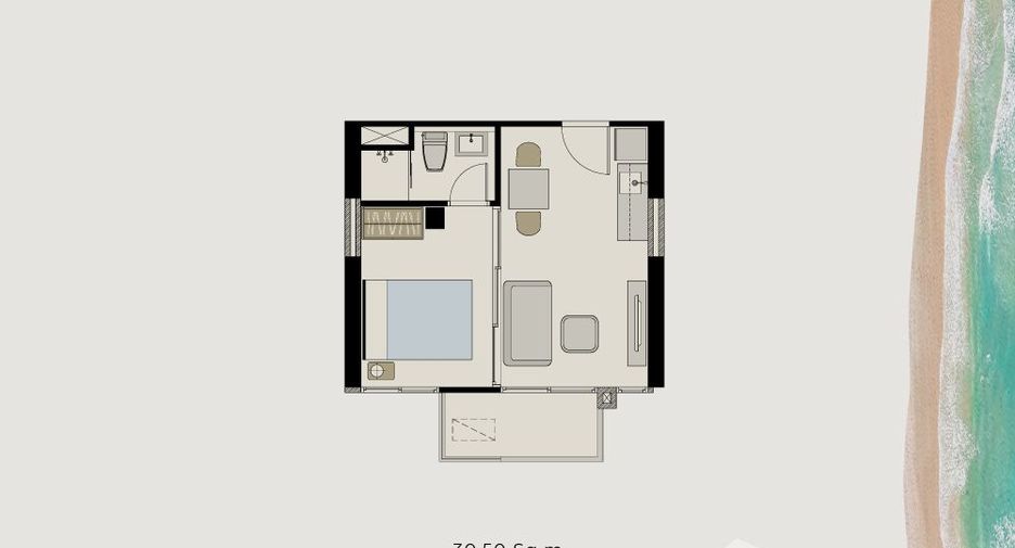 À vendre 1 chambre condo à Cha Am, Phetchaburi