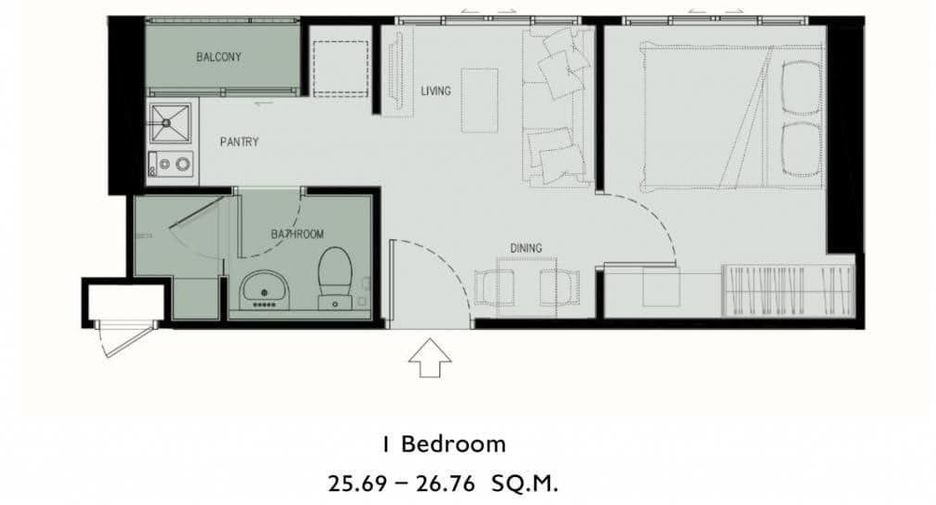 For sale and for rent 1 bed condo in Bang Kapi, Bangkok