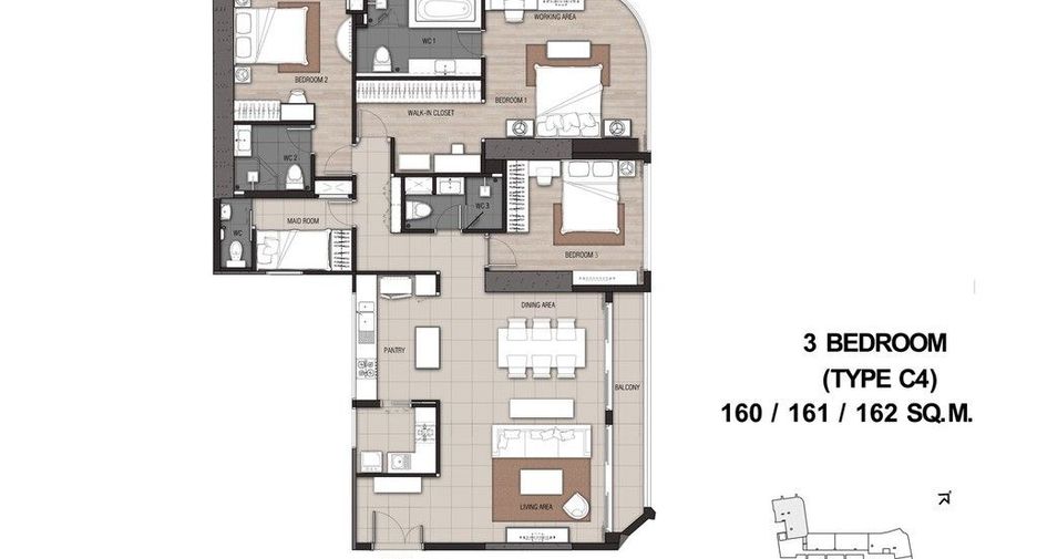 For sale and for rent 3 bedrooms condo in Bang Kho Laem, Bangkok