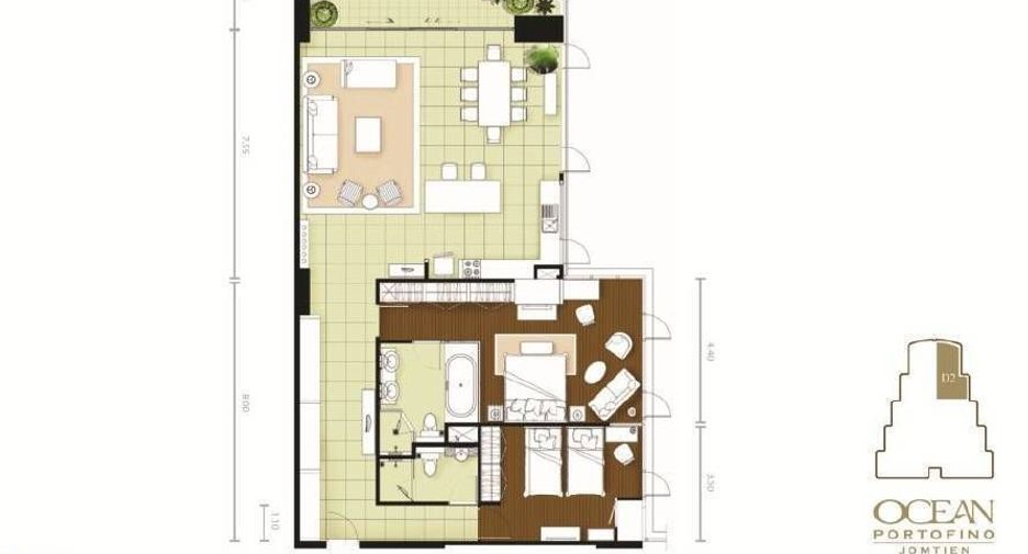 For sale 2 ベッドルーム condo in Sattahip, Chonburi