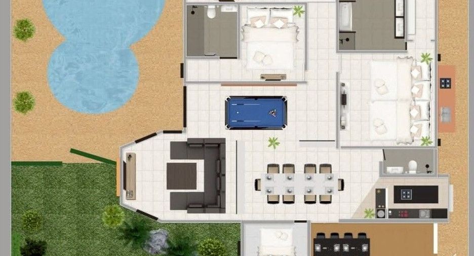 For rent 4 bedrooms villa in Bang Lamung, Chonburi