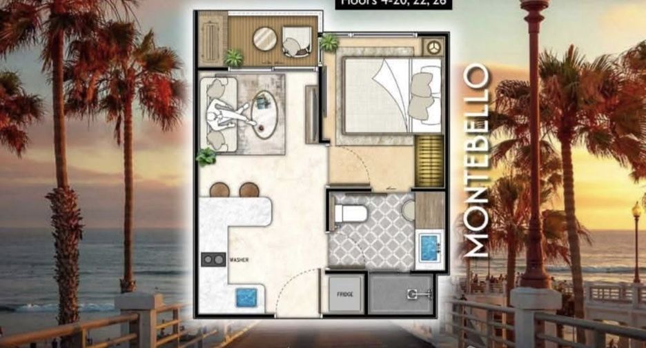 For sale 1 bed condo in Bang Lamung, Chonburi